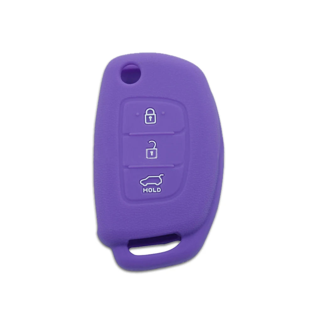 Muchkey Silicone Key Remote Key Cover Holder Key Protection For 3 Button Fits For Hyundai Verna Rv Verna Vue