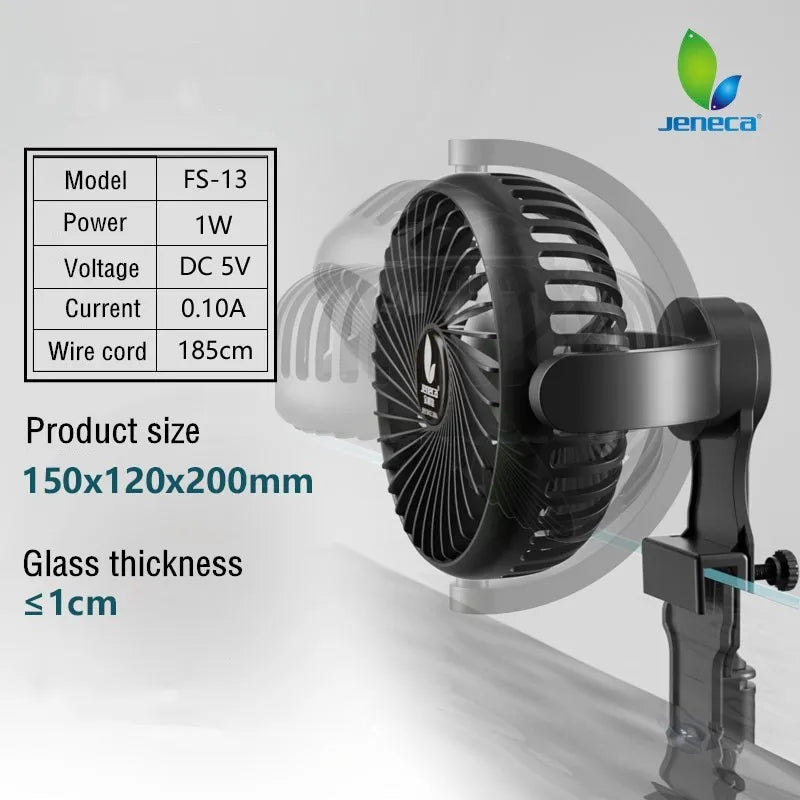 Aquarium Cooling Fan Clip On Marine Coral Tank Temperature Controller Fish Tank Chiller Water Cooling System 360 Rotating Vue 1PC