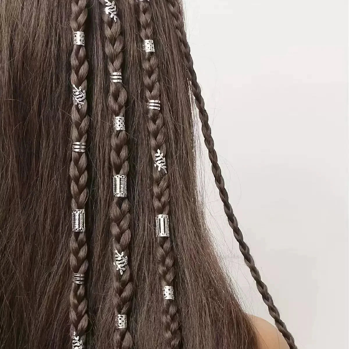 40Pcs Hair Ring Braid Dreadlocks Hole Micro Beads Adjustable Cuff Clip Hip Hop Hair Braid Styling Small Silver Gold Plated Vue