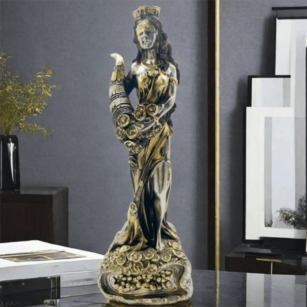European Style Greece Goddess of Justice Statue Resin Stable Bottom Roman Blind Law Goddess Sculpture Vintage Vue