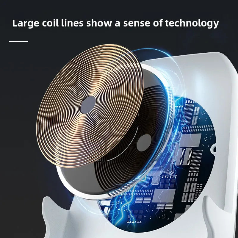 1-4pcs Wireless Charging Stand with Speaker for Desk Horizontal Vertical Auto Sensing Fast Charger for All Phones Vue