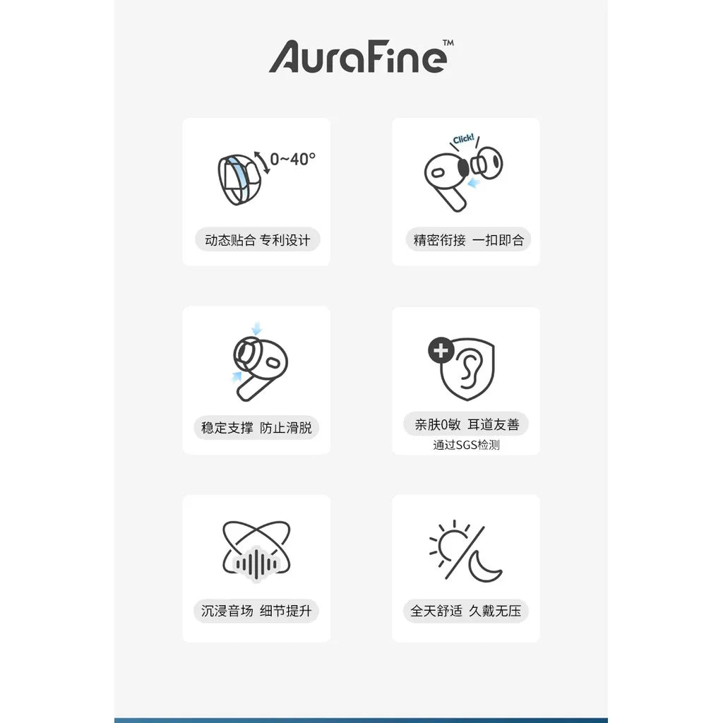 SpinFit AuraFine 3D Axis Silicone Ear Tips for AirPods Pro Silicone Ear Tips Vue