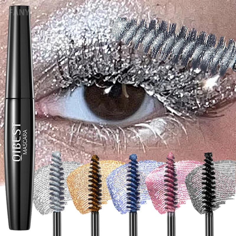 5 Colors Diamond Shimmering Mascara Long Lasting Makeup 3D Volume Eyelashes Curling Glitter Mascara Eye Lash Female Cosmetic Vue
