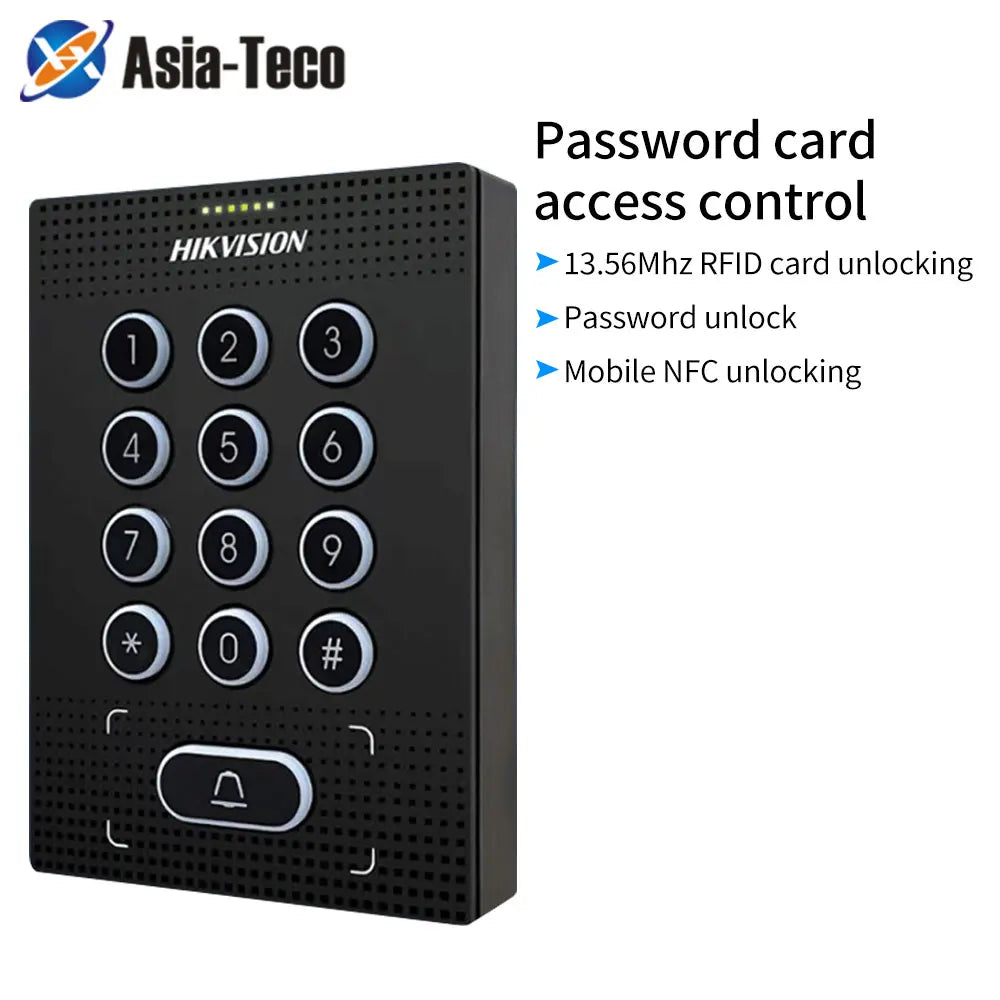 K1T810M RFID Reader Access Control Keypad Door Station Keypad Wiegand 27/35 Ouput 13.56Mhz M1 CPU Card For Hikvision Vue