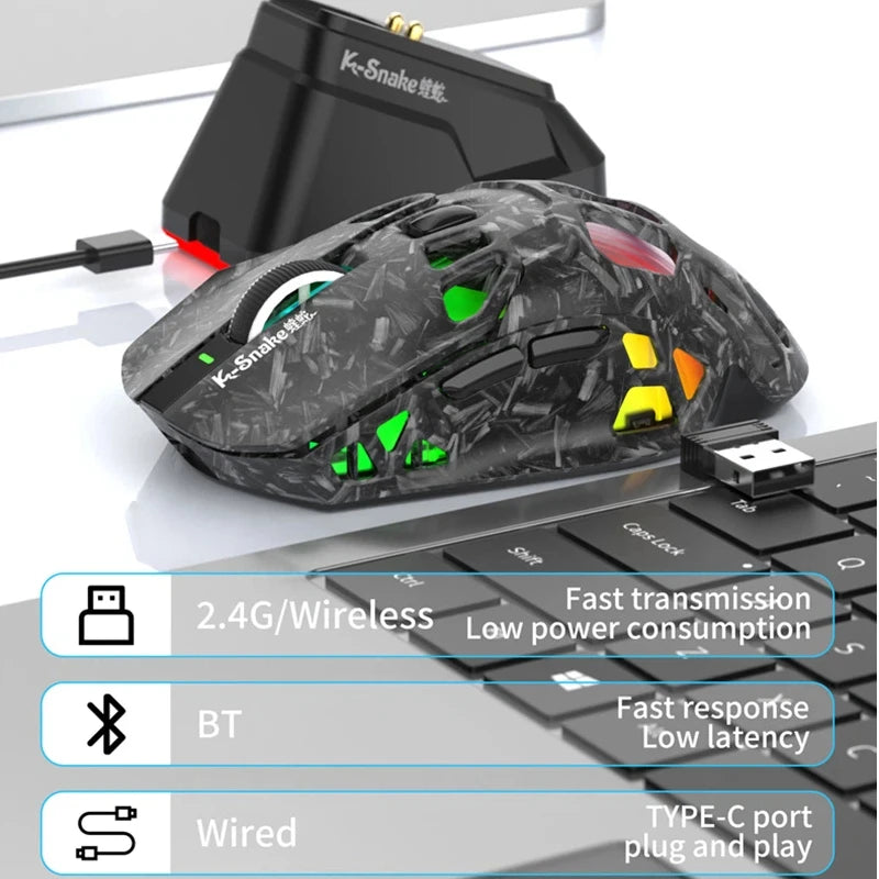 Lenovo X9Pro Tri-Mode Wireless Mouse 2.4G Bluetooth Wired Lightweight Magnetic Charging Dock Desktop Laptop Gaming&Office Vue