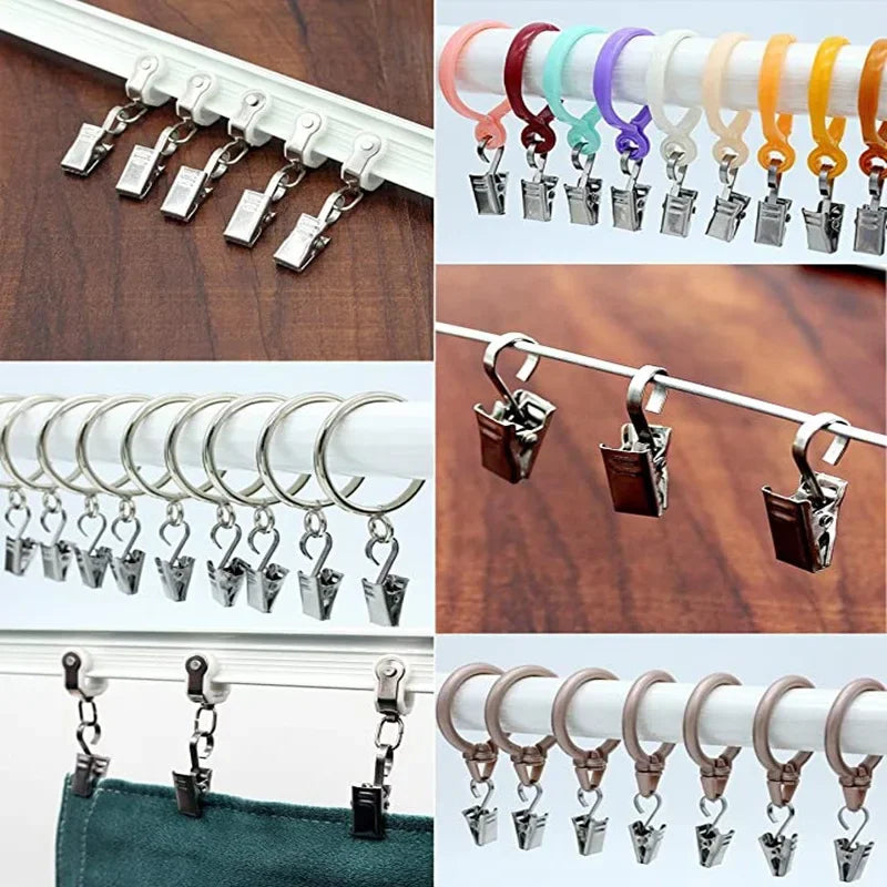 vvocci 20pcs Curtain Window Curtain Hook Clips Durable with Hook Sturdy and Stainless SteelHome Window Curtain Decor Accessories Vue