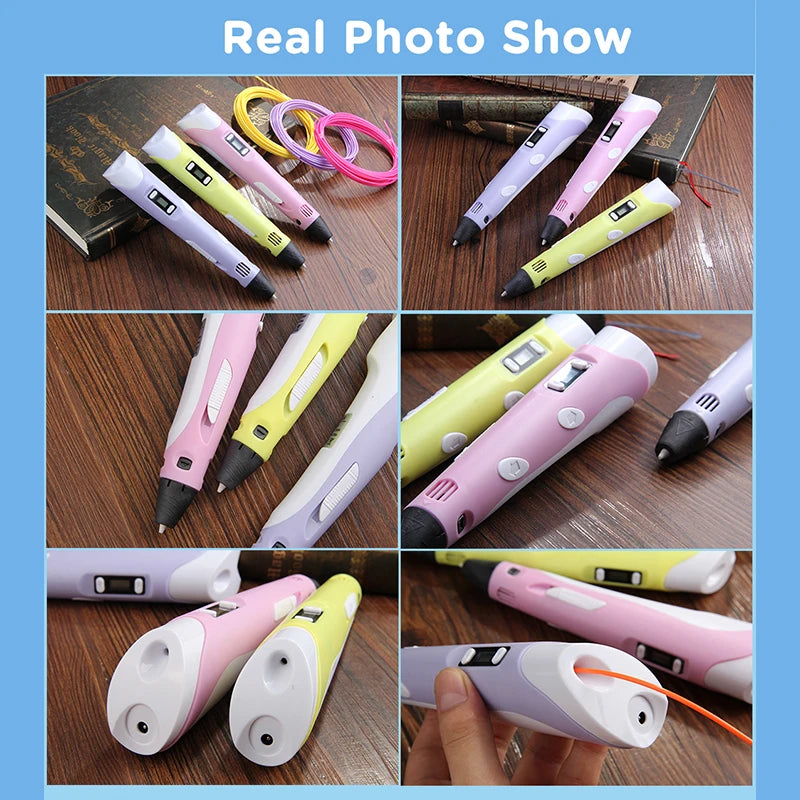 3D Printing Pen Kids PLA 40 Colors 1.75mm PLA Filaments Children 3D Doodle Pen DIY Drawing Pens Boys Girls Birthday Gifts Vue