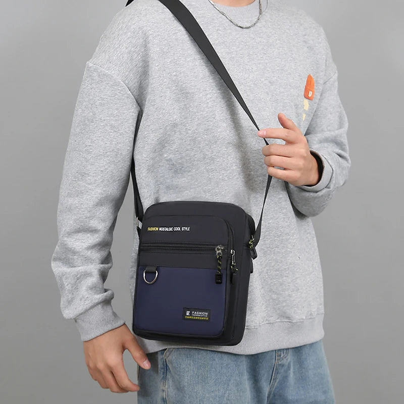 Sleek Multi-color Contrast Sling Bag Adjustable-strap Lightweight