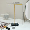 T-shaped False Nail Art Color Card Display Stand Gel Polish Template Nail Art Tips Sample Stand Nail Polish Practice Shelf Vue Black base Gold