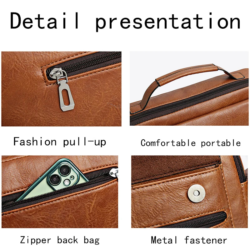 Durable Retro Men S Crossbody Bag Soft Faux Leather Handheld