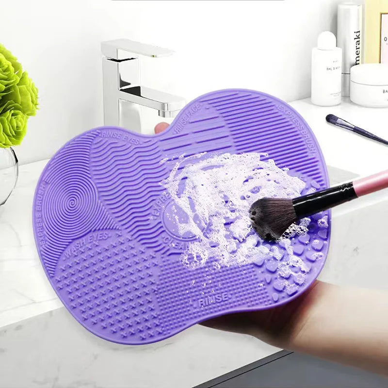 Colorful Brush Cleaner Scrubbe Board Cosmetic Makeup Brush Washing Silicone Gel Cleaning Mat Foundation Makeup Brush Cleaner Pad Vue