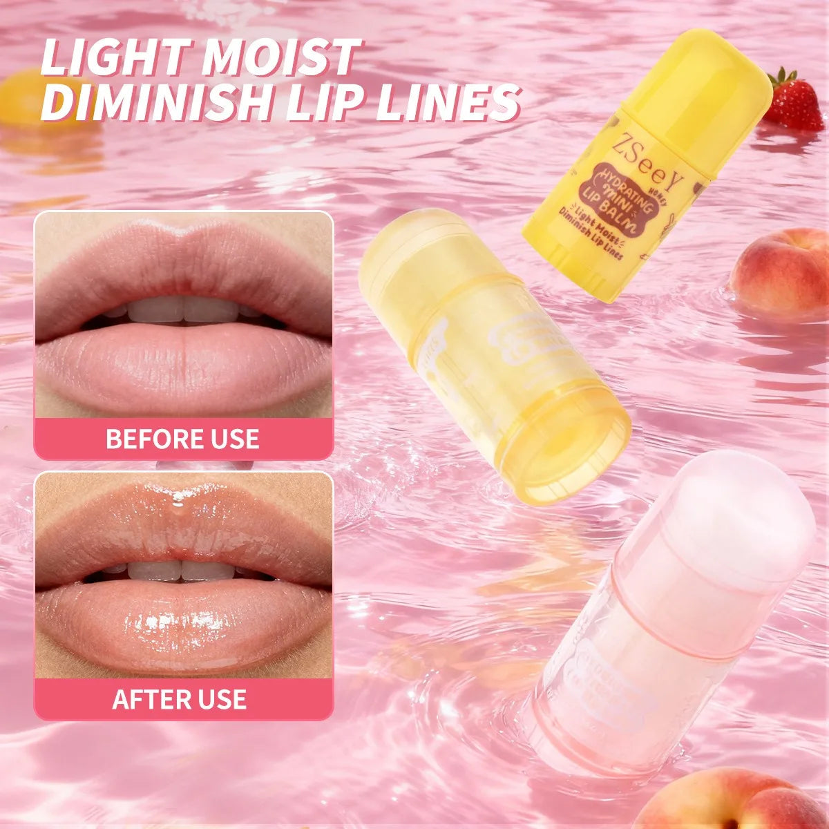 3pcs/set New Fruits Lip Balm Set Moisturizing Nourishing Hydrating Lipstick Kits Lips Oil Moisturizing and Non Greasy Vue