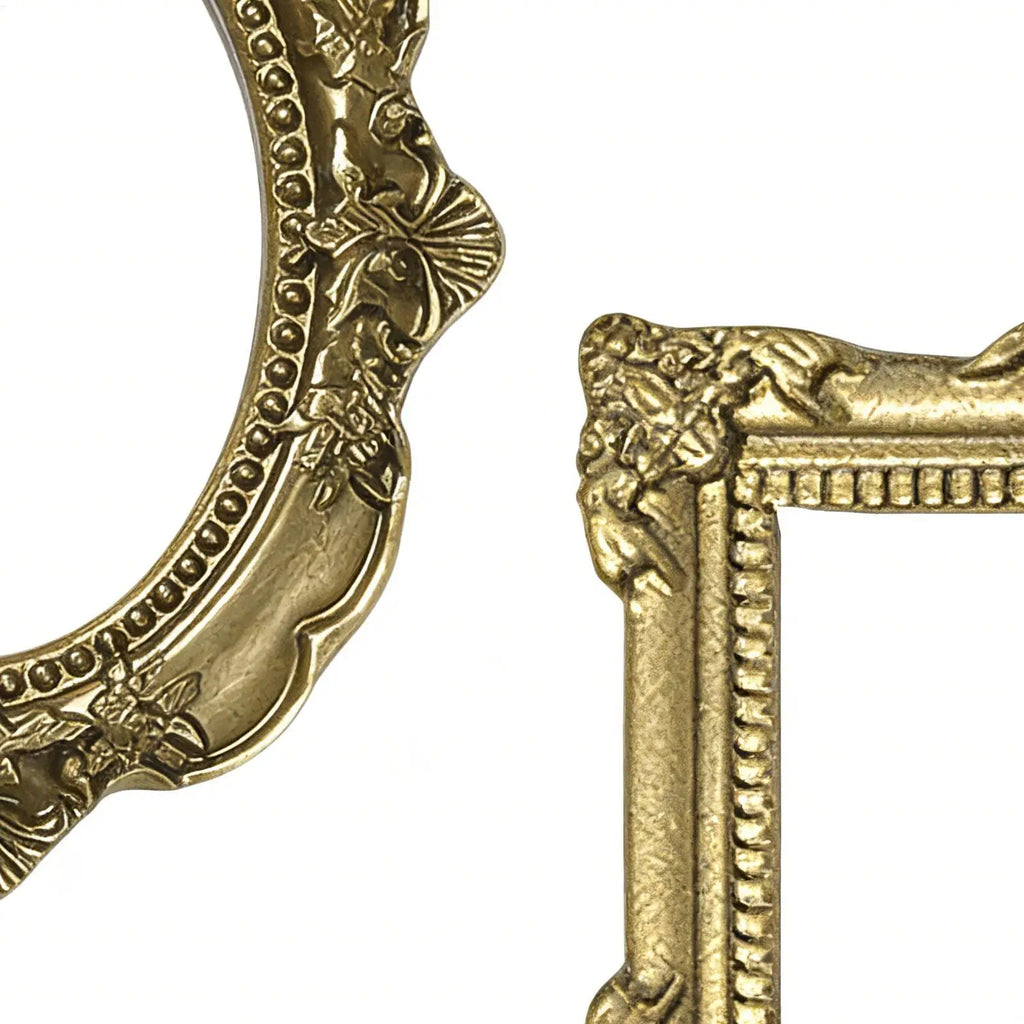 9/5pcs Retro Mini Picture Frames Gold Antique Photography Decor Wall lace photo frame for Photography Props DIY Jewelry display Vue
