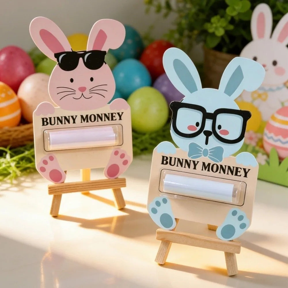 6PCS/SET Cute Cartoon Easter Cash Holder Funny Portable Bunny Banknote Card Decorative Gift Card Holder Holiday Party Vue