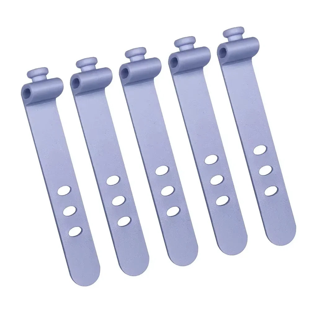 5PCS Reusable Cable Organizer Earphone Clip Charger Cord Management 3 Hole Line Storge Holder Line Bobbin Winder Straps Vue 5PCS Purple