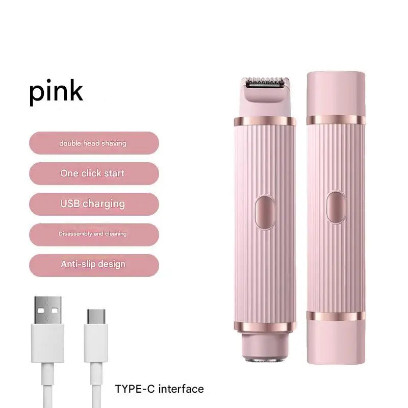 2in1 Electric Portable Hair Trimmer Shaver for Men and Women with Hair Removal Function Vue Pink