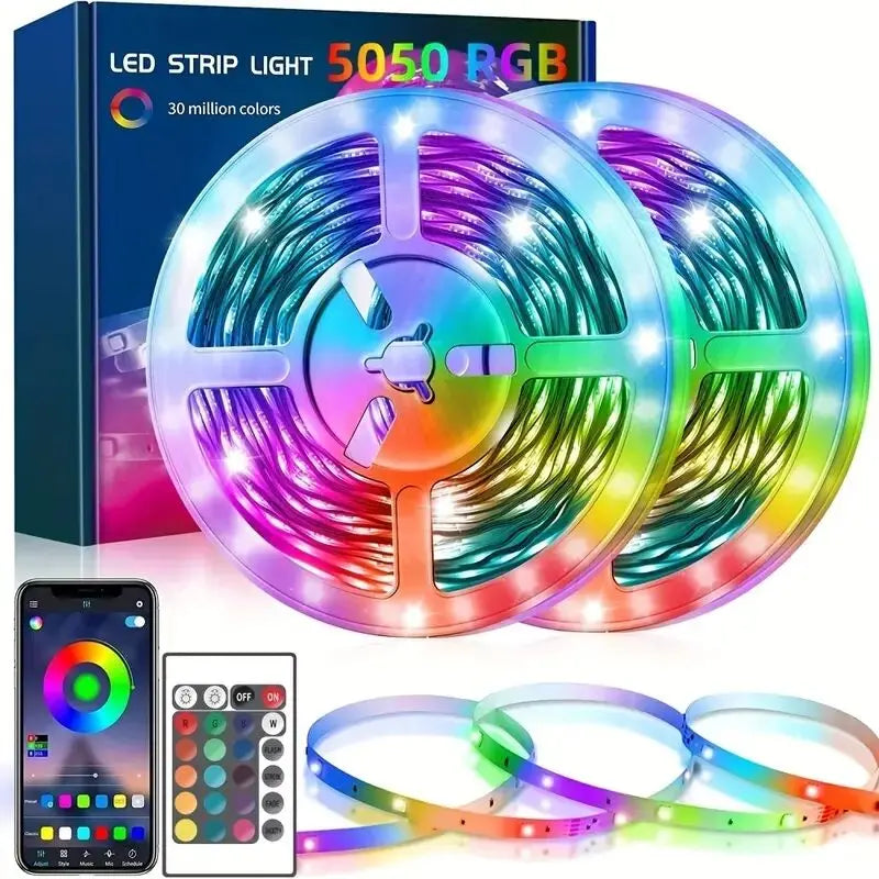 USB LED Strip Lights 20M RGB5050 Music Sync Remote Control Flexible Ribbon for Bedroom Party TV Backlight Game Car Room Lighting Vue