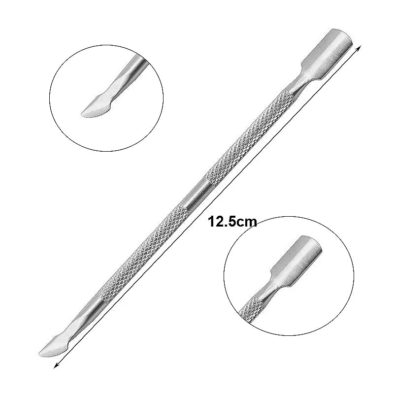 Remover Stainless Steel Double Art Cleaner Care Tool For Pedicure Dead Skin -ended Cuticle Pusher Push Manicure Nail Vue M269 12.5cm-GT-4