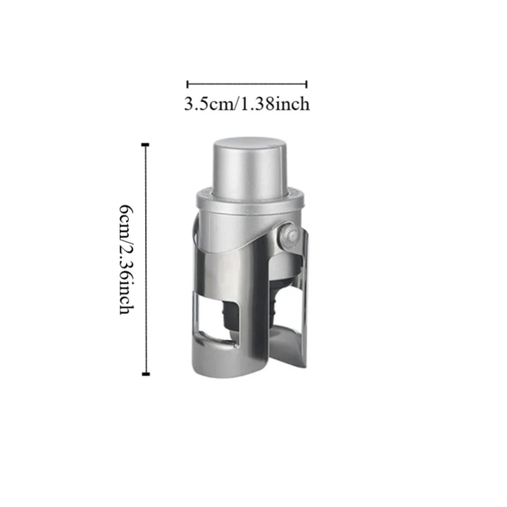 2pcs Built-in Pressure Pump Vacuum Champagne Stopper with Time Stamp Reusable Champagne Sealer Preservation Dual-ear Design Vue