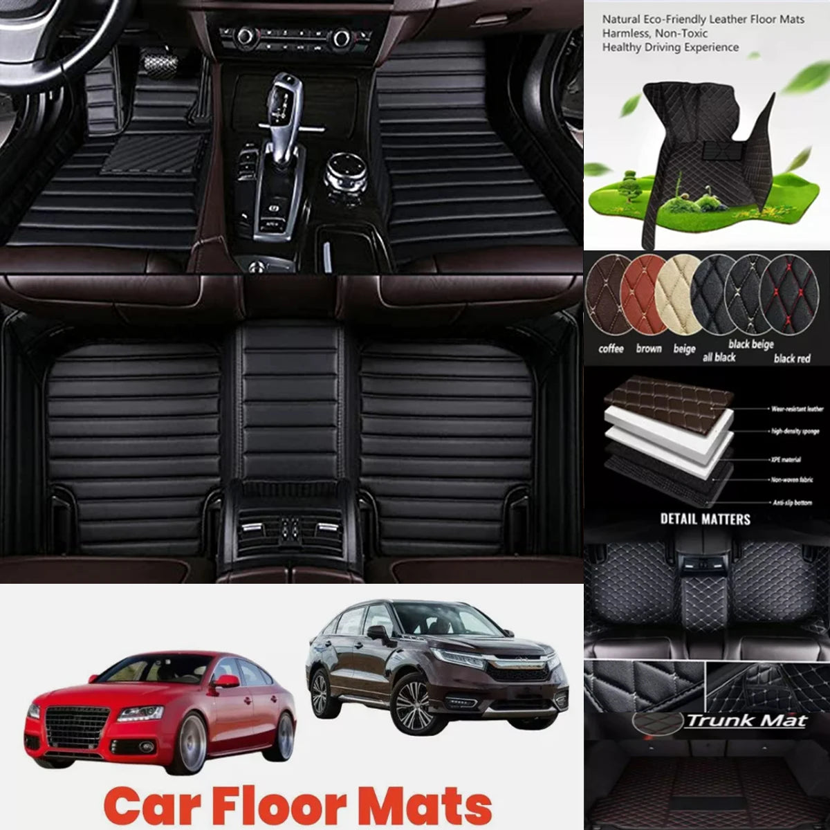 5D leather waterproof Custom Car Floor Mats For Toyota Toyota CHR C-HR Auto Carpets Foot Coche Accessorie liners Vue