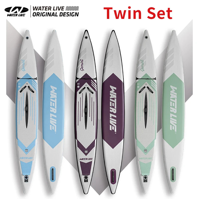 WATER LIVE Twin Set 14ft Inflatable SUP Paddle Board Family Inflatable SUP Board Vue