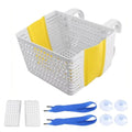 Plastic Poolside Storage Basket Large Hanging Swimming Pool Storage Basket Folding Resistant-proof Above Ground Pool Basket Vue White