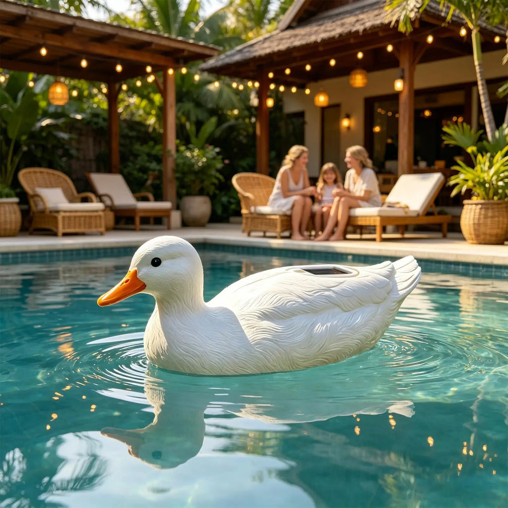 Solar Floating Pool Lights, Cute Duck Design Waterproof LED Lamp, UV Resistant Outdoor Decor for Garden Pond Fountain decorate Vue