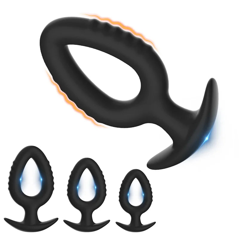 Hollow Silicone Back Intimate Trainer 3 Sizes External Prostate Massage Portable Outdoor Progressive Dilating Tool for Adults Vue