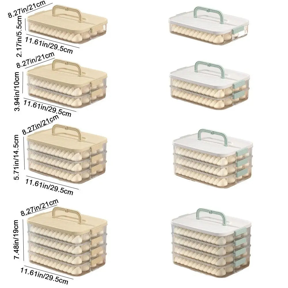 Plastic Frozen Dumpling Storage Box Large Capacity Fresh-keeping Wonton Storage Box with Lid Multi-layer Dumpling Box for Home Vue