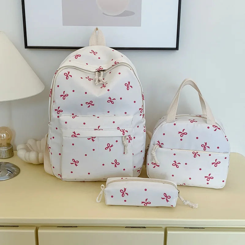 Bow Backpack for Women College Large Capacity Casual Travel Fashionable Versatile School Daypack Lightweight Back To School Vue
