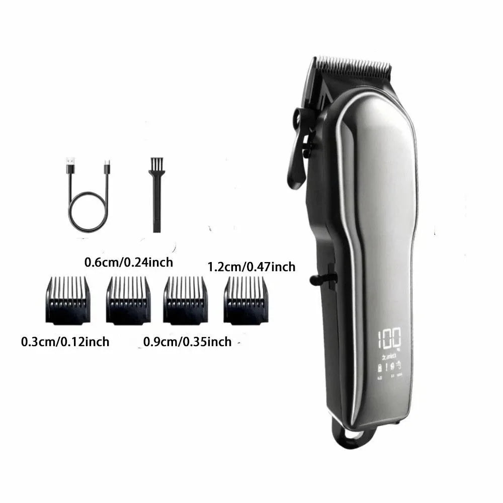 Rechargeable Electric Dog Hair Clipper Low Noise Long Battery Life Pet Hair Trimmer Detachable Professional Cat Grooming Shaver Vue Black
