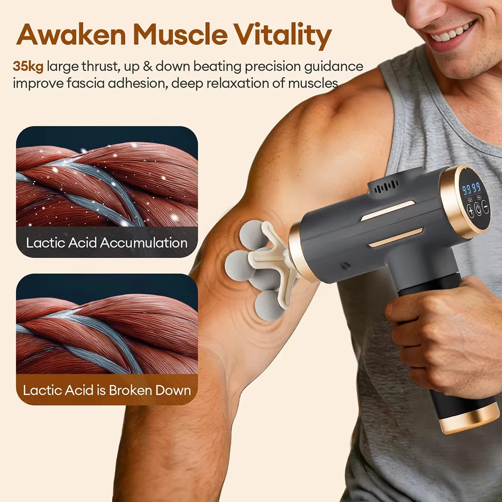 99 Level Electric Massage Gun Powerful Fascia Gun High-Frequency Vibration Body Massage Gun Arms Leg Muscle masajeador Vue
