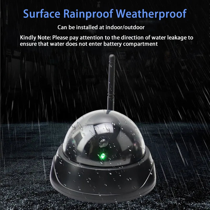 New Black Dome Dummy Camera With Antena Flashing Led Plastic Fake Camera AA Battery Simulation CCTV Surveillance Security System Vue