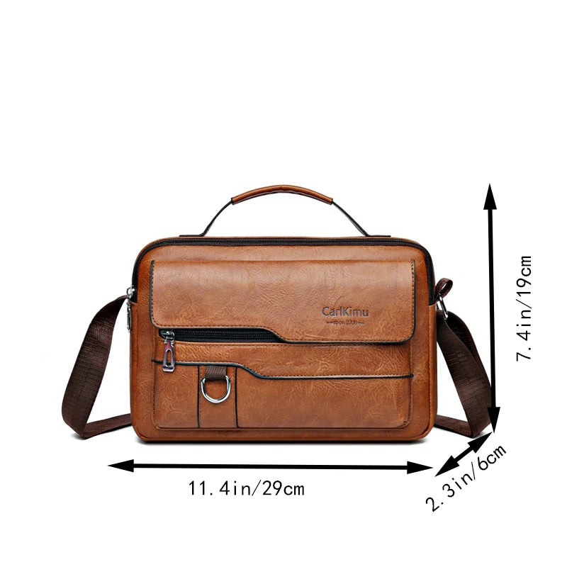 Durable Retro Men S Crossbody Bag Soft Faux Leather Handheld