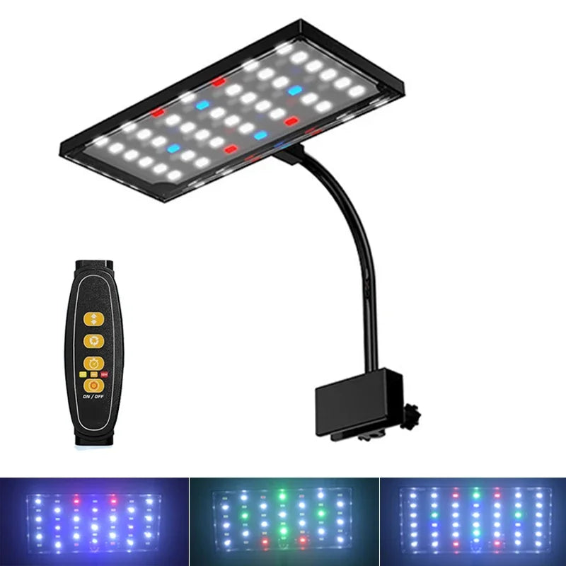 360° Rotatable Light Aquarium USB LED Light Full Spectrum Aquatic Plant Grow Lamp Fish Tank Adjustable Brightness Dimmable Timed Vue