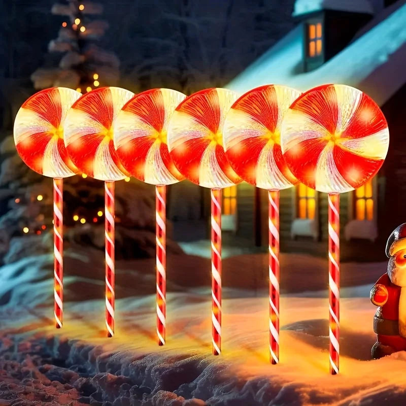 5-Pack Solar Christmas Lollipop Lights, 8 Illumination Modes - Indoor/Outdoor Use for Yard, Lawn, Patio & Christmas Party Decor Vue