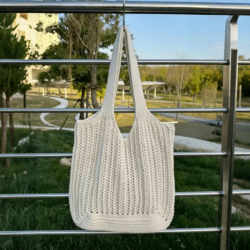 Summer Weaving Light Hollow Large Capacity Tote Bag Casual Beach