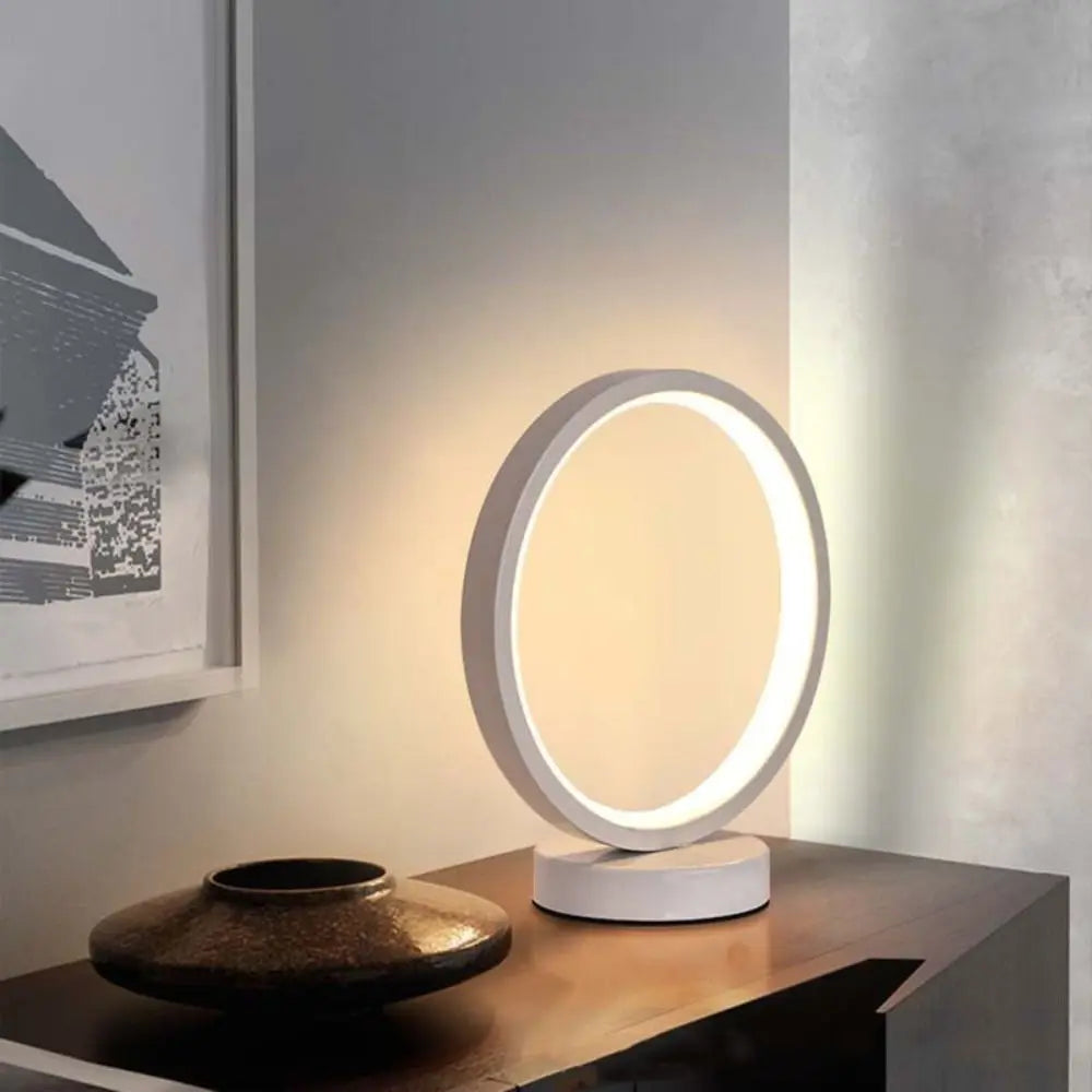 Home Decor Simple LED Circular Ring Table Lamp Creative Modern Night Light USB Plug Reading Light Restaurant Hotel Vue