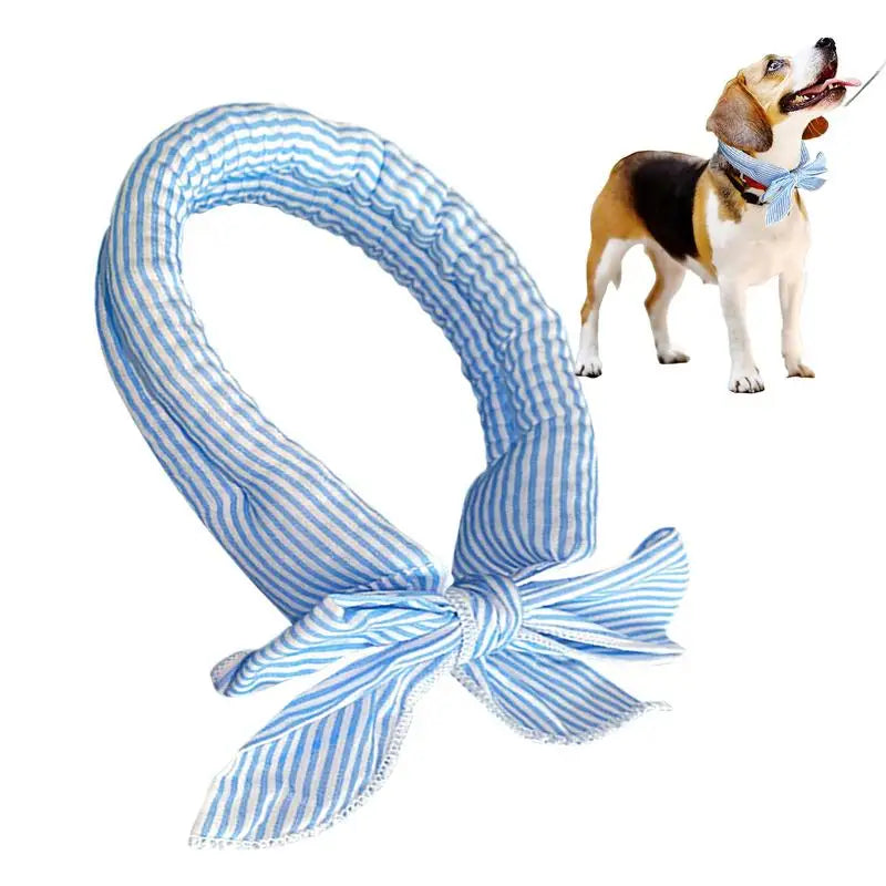 Pet Cooling Ice Scarf Cool Ice Breathable Towel Heatstroke Dogs Cats Ice Collar Cat Adjustable Collar Bibpet Supplies Vue