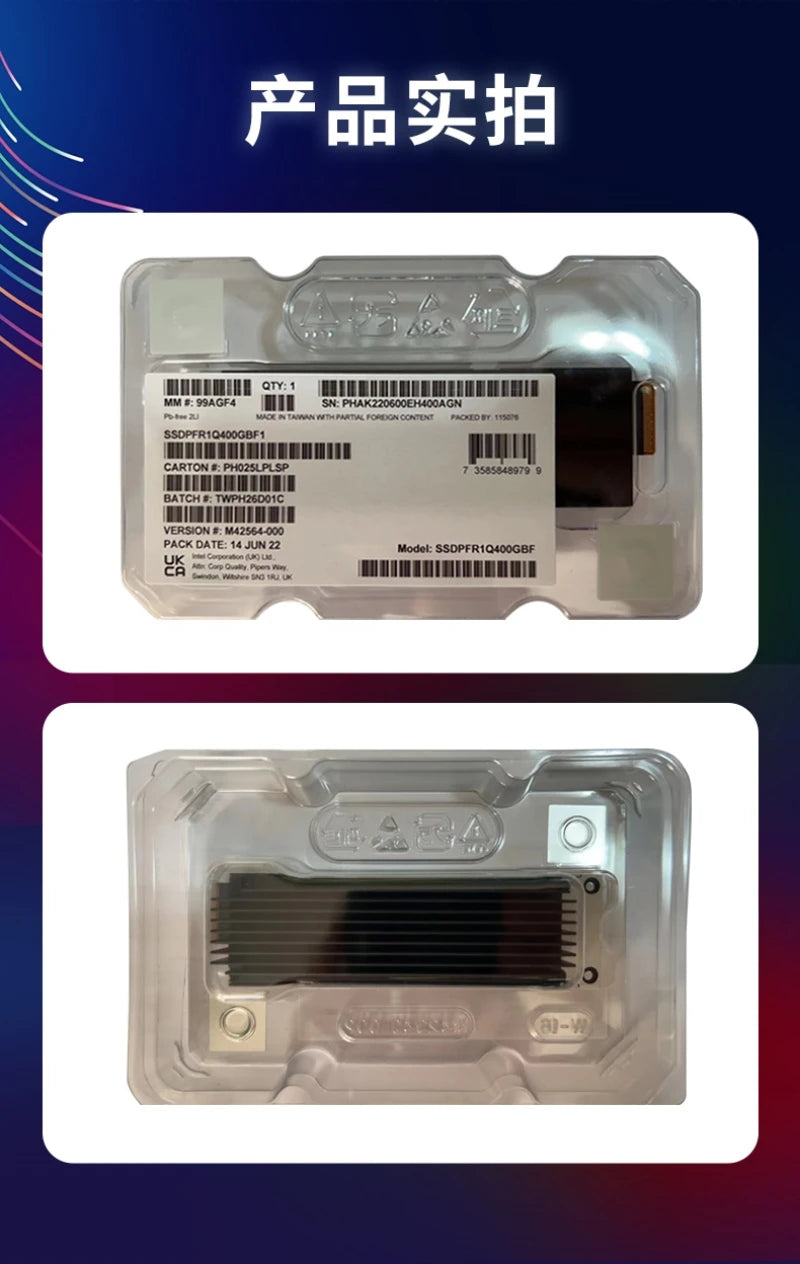 SSDPFR1Q400GBF1 SSD P5801X 400G E1.S with adapter PCIe card Interface Enterprise Solid State Drive FOR Intel Aoteng Brand New Vue