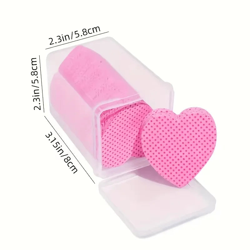 400pcs Non-Woven Nail Cleaning Cotton Square Heart Design for Salon Home Nail Tools Vue