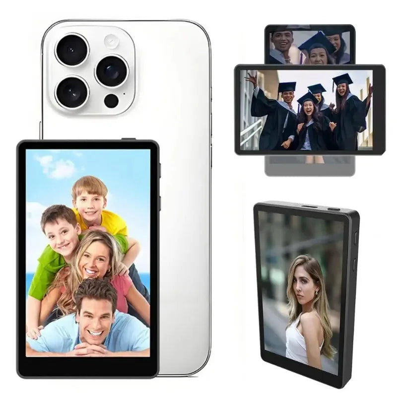 Magnetic Screen Projector Hands-free Selfie Monitoring Screen with Magnetic Phone Holder for Vlog Live Stream Remote Control Vue