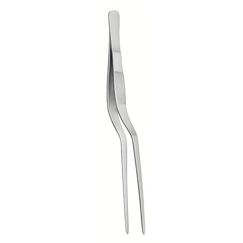 Tweezers Precision Kitchen 1pcs Cooking Plating Tweezer Stainless Steel Curved Tongs for Baking Decorating Beauty Vue snake