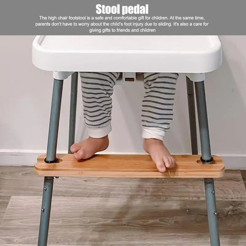 50cm Baby Highchair Foot Rest Footrest Baby Natural Bamboo Baby Highchair Foot Rest High Chair Footrest with Rubber Ring Vue