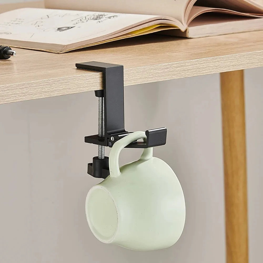 Collapsible Adjustable Desk Edge Hook Gaming Headset Desk Hanger Student Backpack Storage Hanging Hook Punch-free Home Organizer Vue