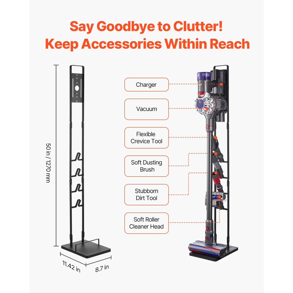 Vacuum Stand for Dyson with 4 Hooks | DC30–V15 Compatible Vacuum Storage Stand Vue