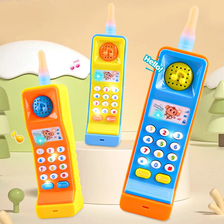 Mobile Phone Toys, Smart Phone Music Light Sound Pretend Play Baby Learning Smartphone Toy Gifts for Kids not include battery Vue