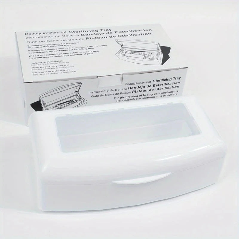 1PC Nail Sterilization Box Nail Tools Sterilization Box False Eyelash Cleaning Box Alcohol Cleaning Soaking Filter Box Vue White