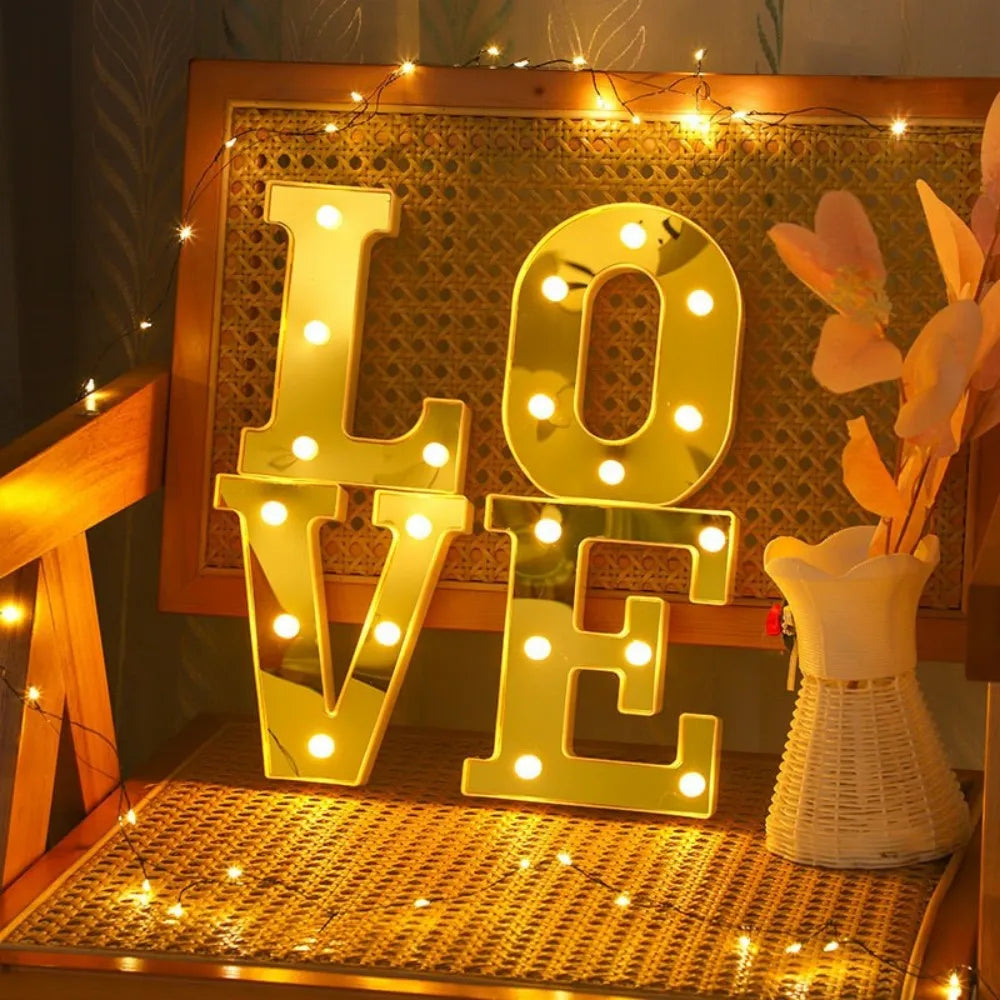 1pc 6.3in LED Alphabet & Number Lights,16cm Plastic Letters Decoration Lights For Home, Wedding,Proposal,Birthdaye Hanging Decor Vue
