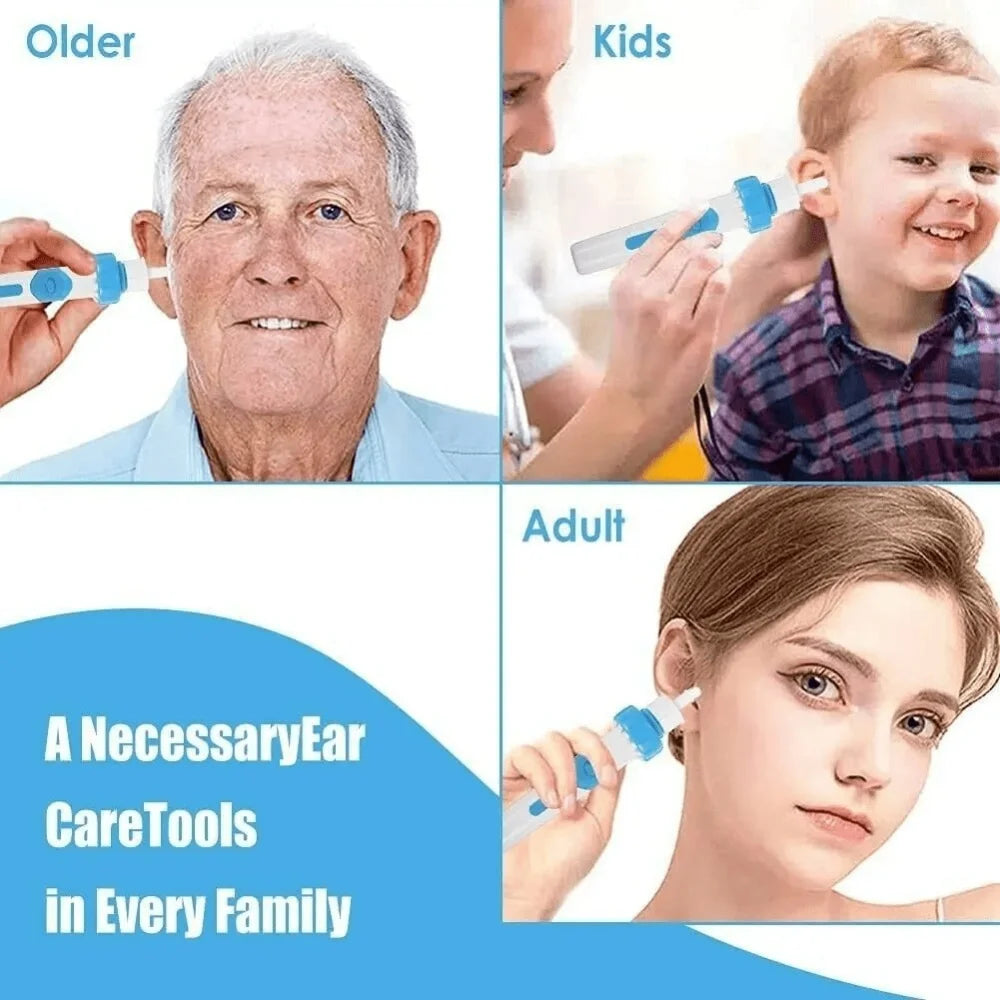 Cordless Electric Ear Wax Remover Vibration Suction Ear Pick Safe Ear Cleaning Tool for Kids Adults Portable Ear Cleaner Spoon Vue
